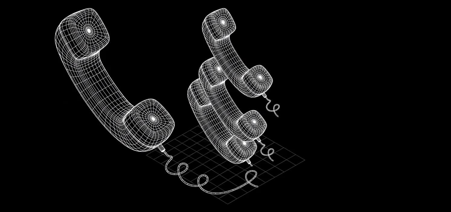 Isometric wireframe illustration for Batch Call