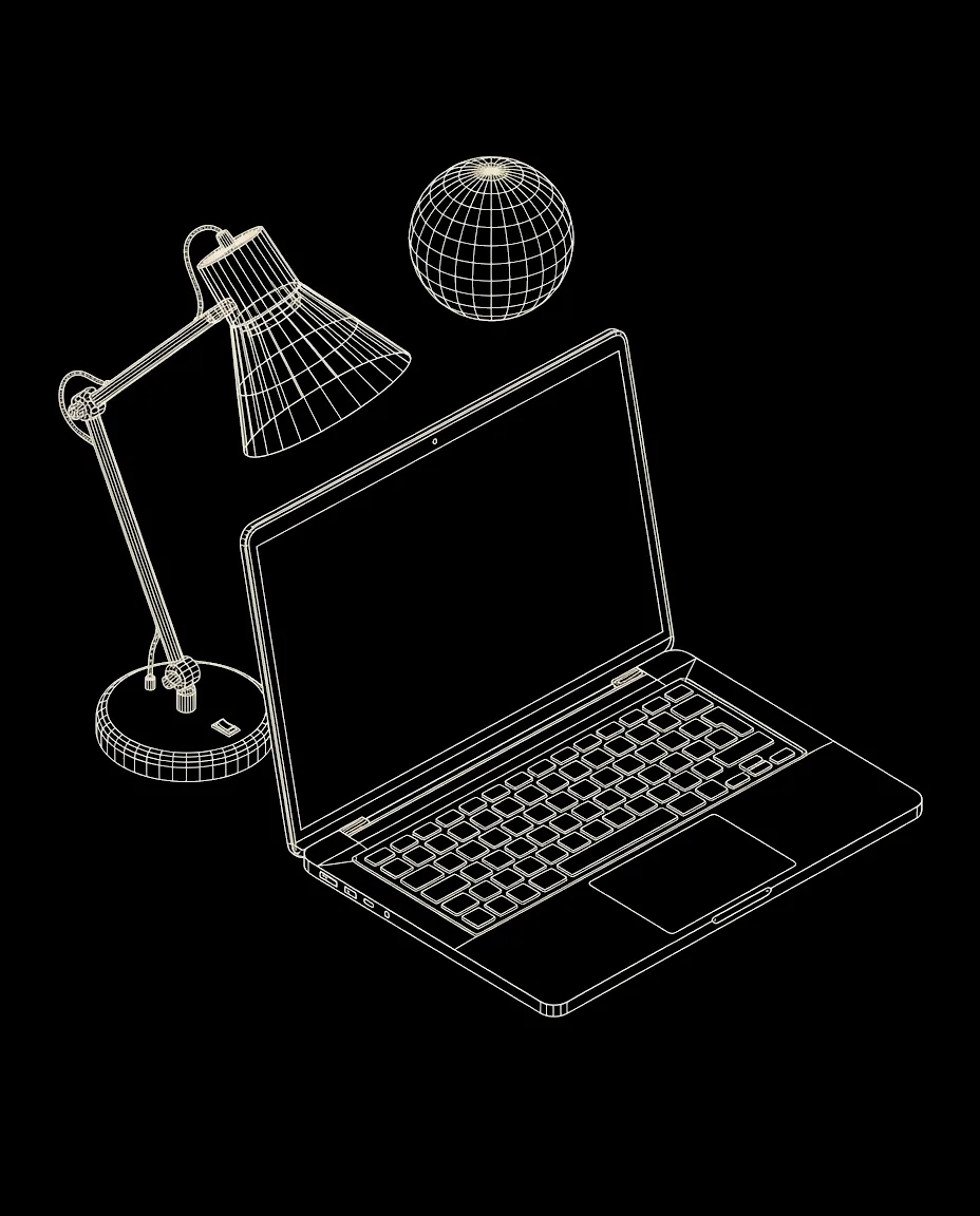 Isometric wireframe icon for Check-In/Check-Out