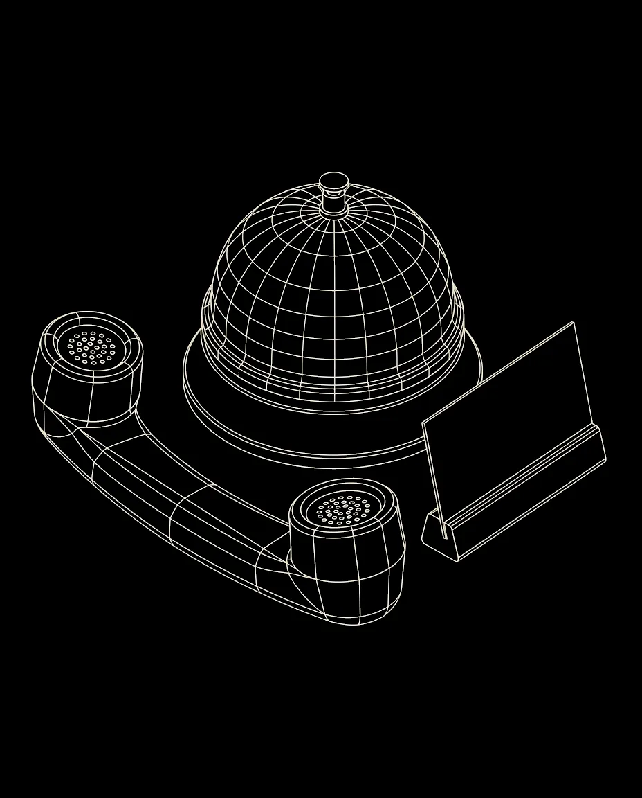 Isometric wireframe icon for Guest Requests