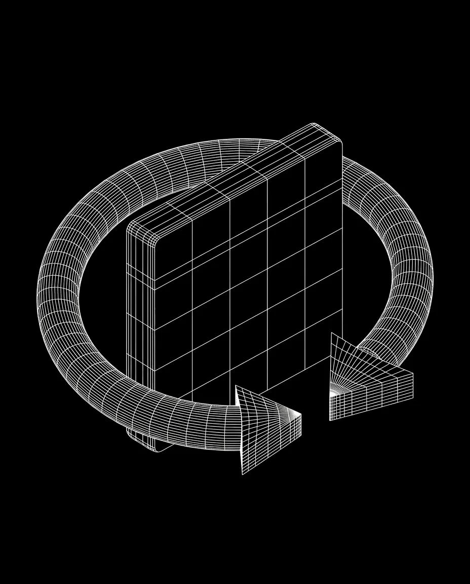 Isometric wireframe icon for Delivery Rescheduling